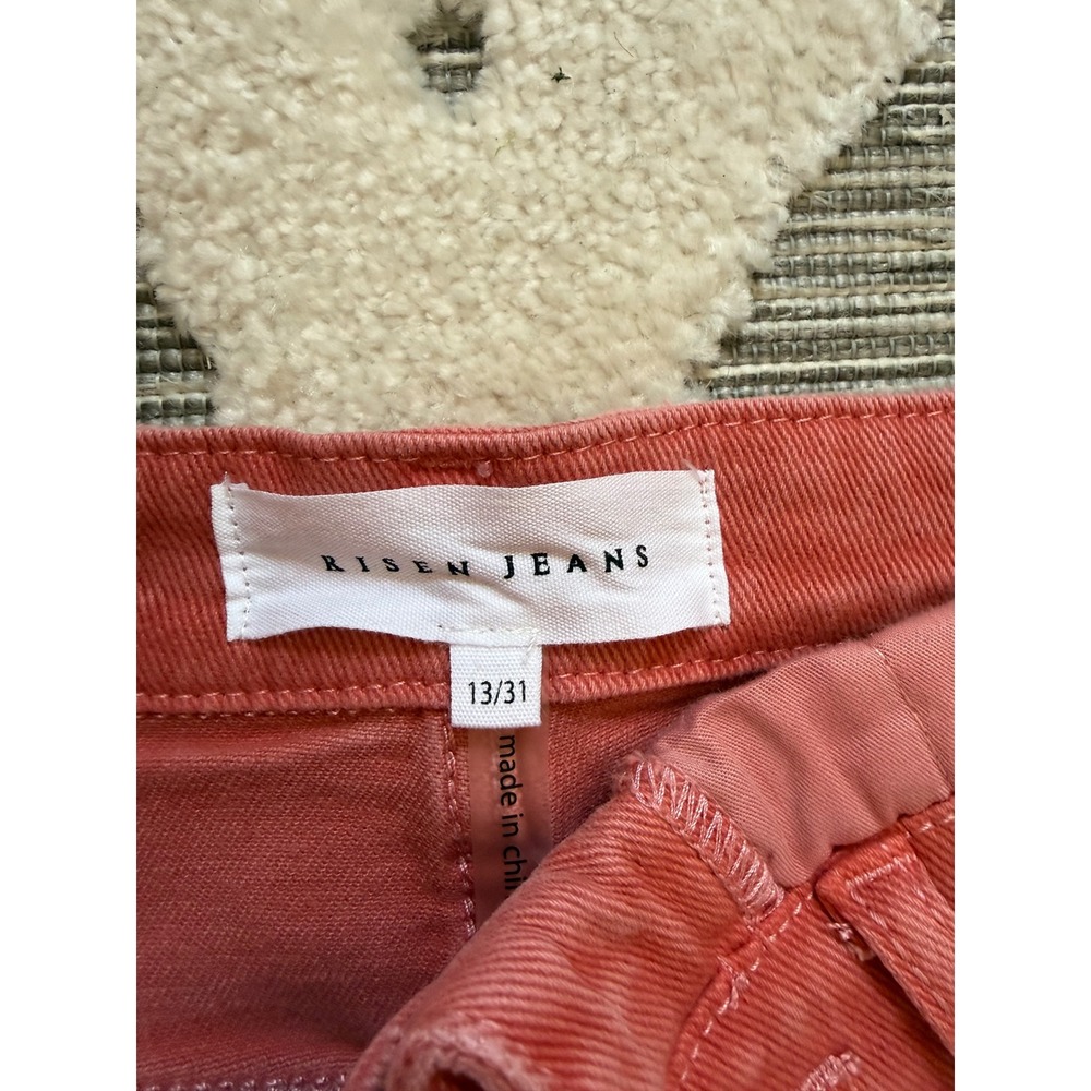 Risen Jeans Peach Blossom Wide Leg High Rise Crossover Waist Pants RDP5314 13/31 - Picture 6 of 8